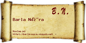 Barla Nóra névjegykártya