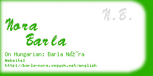 nora barla business card